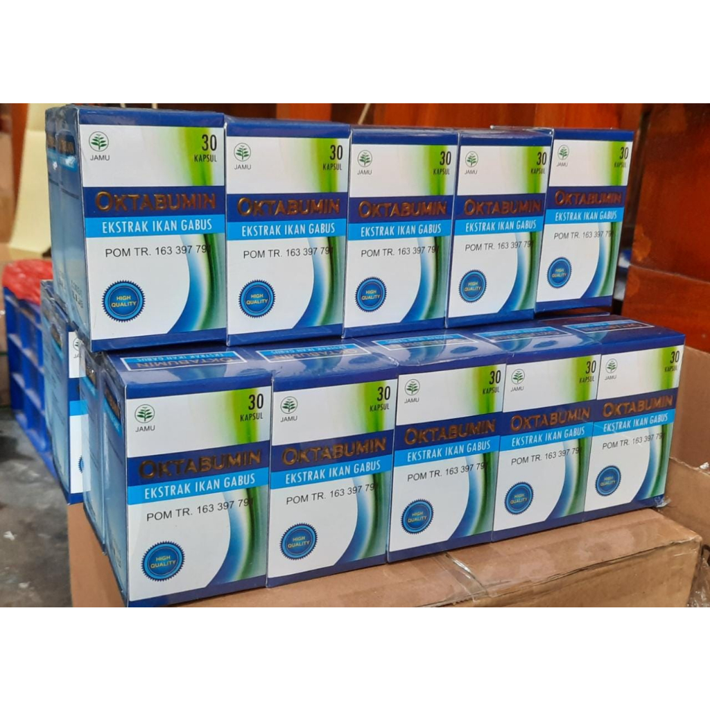 OKTABUMIN kapsul ikan gabus kapsul kutuk Minyak Ikan Premium Obat Luka Operasi