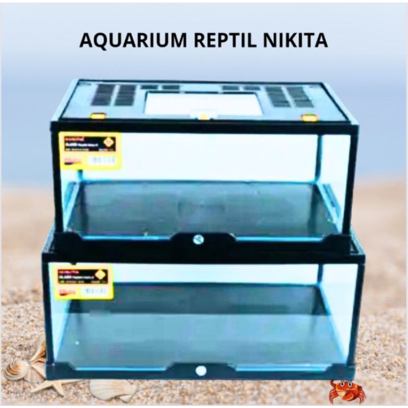 Tank Aquarium Kura,Hamster,Landak AQUARIUM REPTILE NIKITA STAR SIZE L + PACKING KAYU