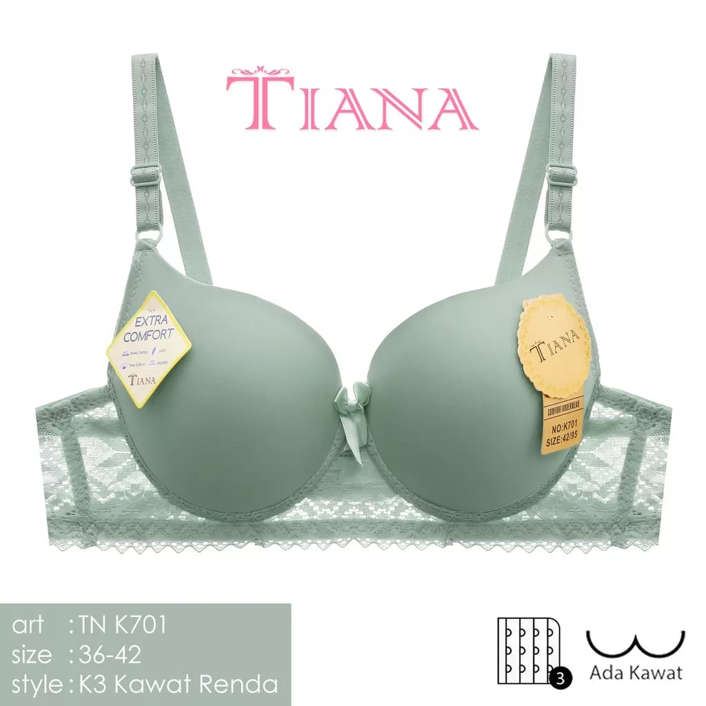 BRA TIANA K701 KAWAT KAIT 3 36 - 42 BRA FASHION KAWAT JUMBO