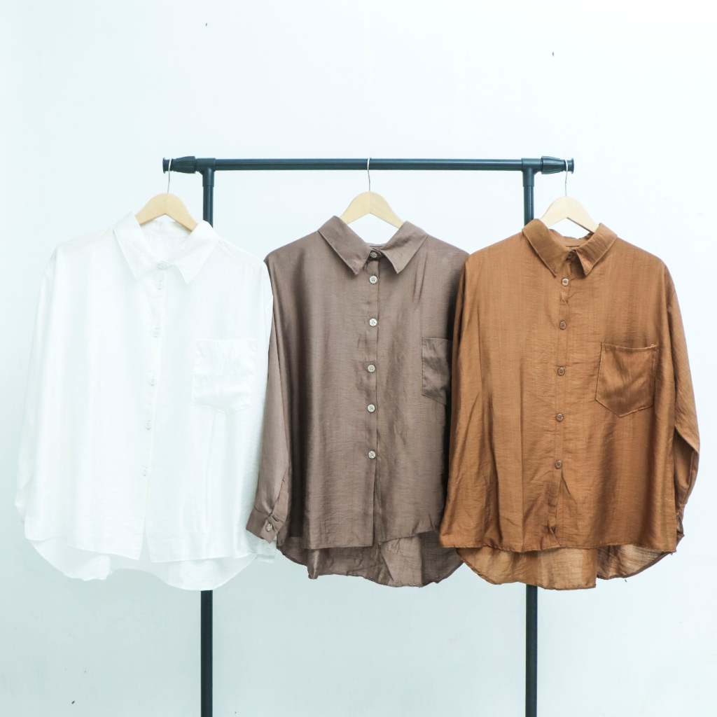 KEMEJA POLO LINEN - SHIRT KEMEJA POLOS SHIRT POLOS - KEMEJA WANITA KEMEJA POLO LINEN | ANASIN STORE