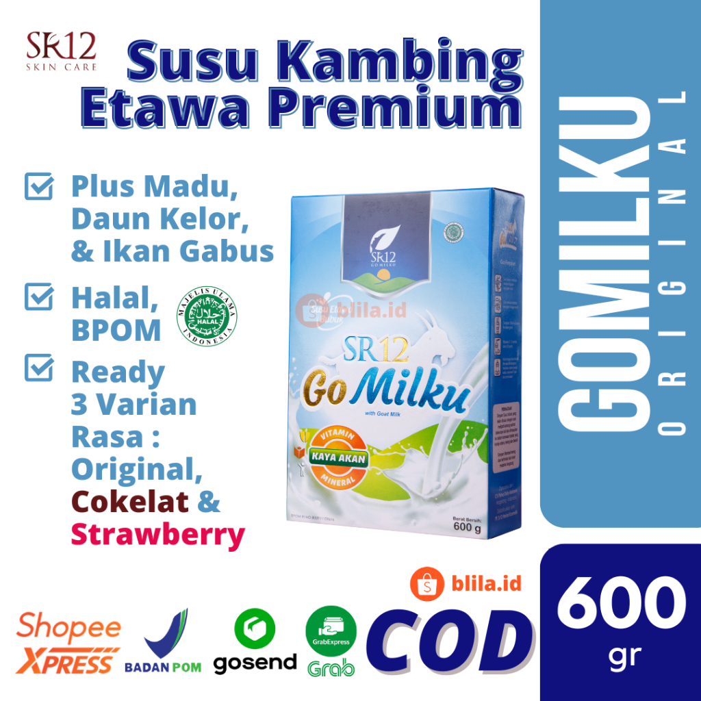 

Gomilku Original 600gr SR12 Go Milku Ori Vanilla Susu Kambing Etawa Bubuk Premium Organik ASI