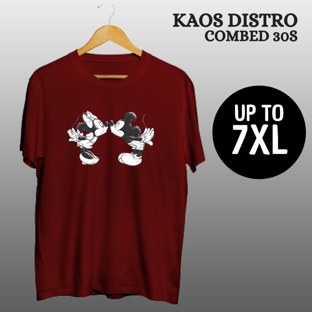 Baju kaos couple pasangan jumbo 2xl 3xl 4xl 5xl 6xl 7xl ld 120 130 140 t shirt pversize pria wanita 