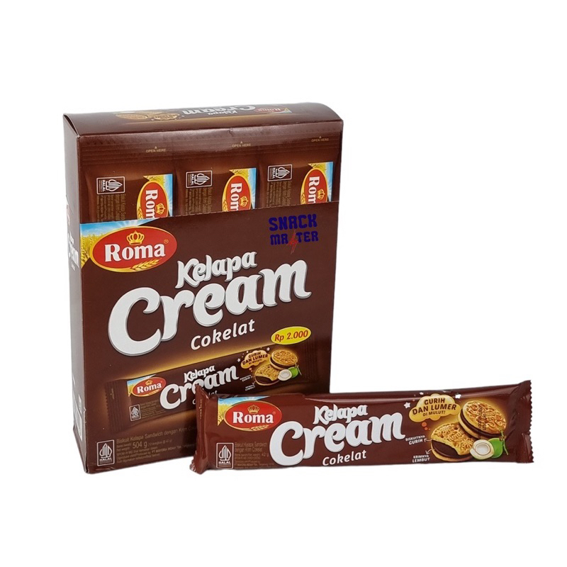 

Roma Kelapa cream cokelat box isi 12 ( 12 x 42 gram )