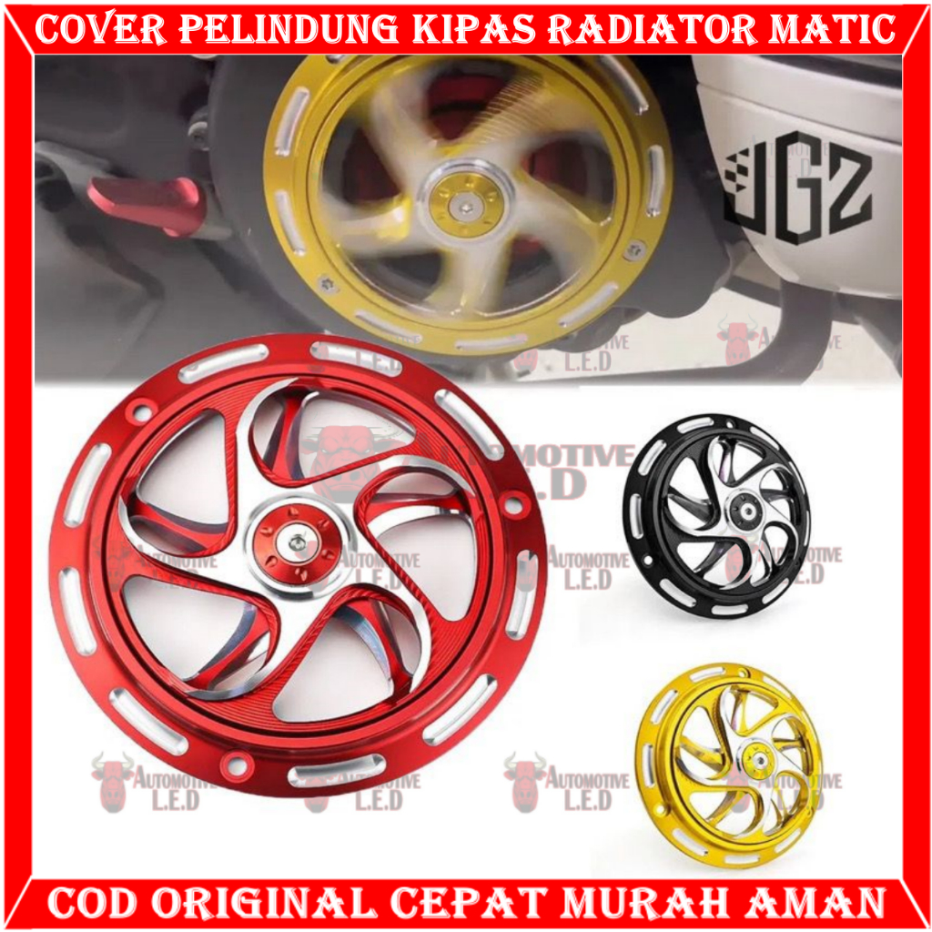 ORIGINAL COVER PELINDUNG KIPAS RADIATOR MATIC CNC MODEL SPINNER SPINER UNIVERSAL VESPA BEAT SCOOPY PCX MIO GENIO AEROX NMAX VARIO COVER TUTUP KIPAS SPINER UNIVERSAL