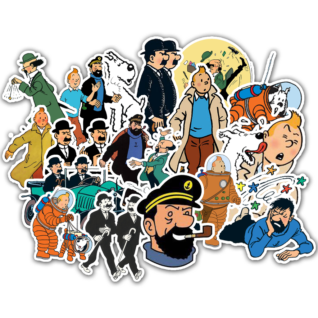 

Stiker Aesthetic Tintin/ Herge/ stiker laptop/stiker koper/stiker DIY/stiker helm 25 pcs