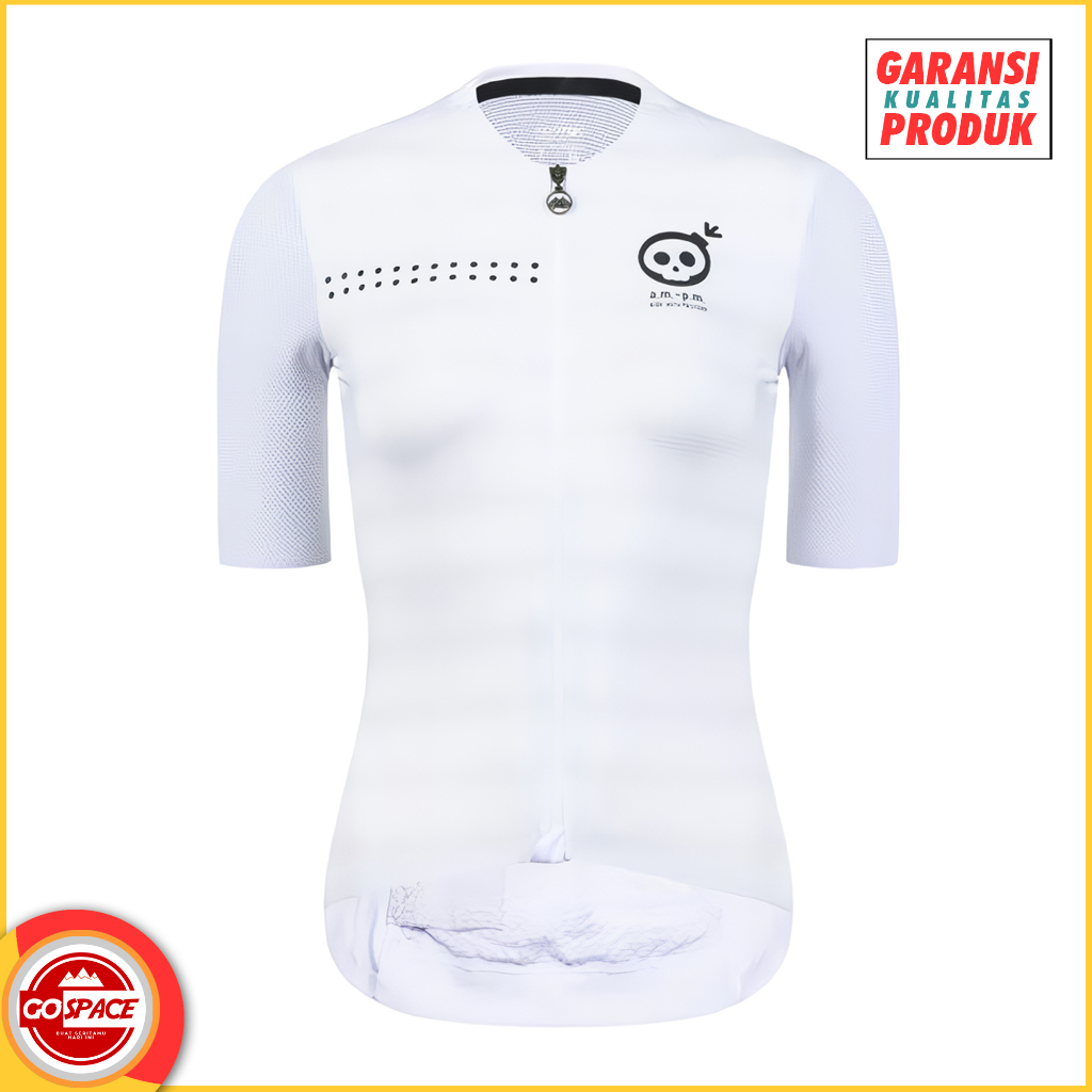 Jersey Sepeda Road Bike Monton Woman Short AMPM White Sepeda Road Bike 01