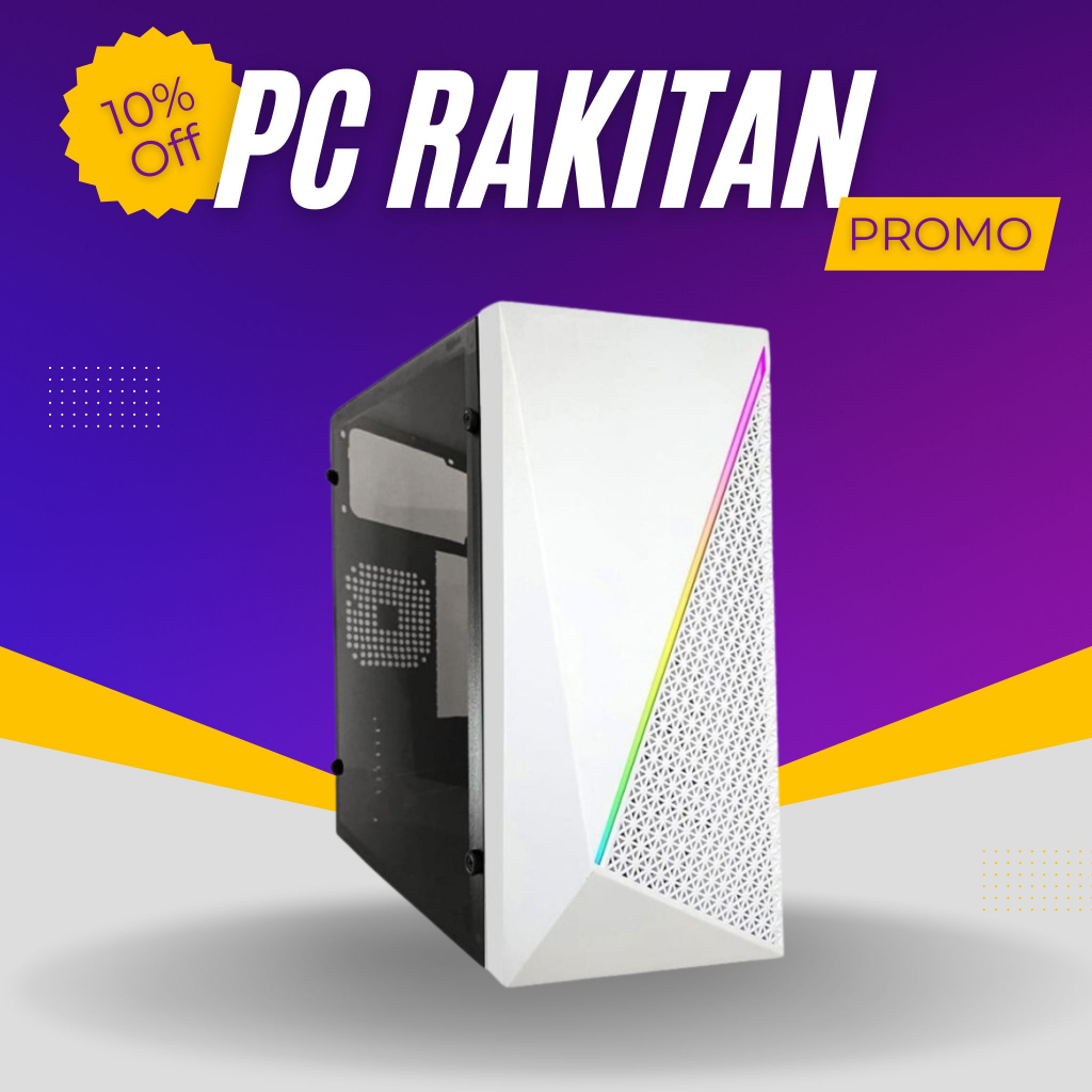 PC Gaming Full Set AMD Ryzen 5 5600G Ram 16GB SSD/HDD Monitor 24 Inch Gaming Editing LANCAR