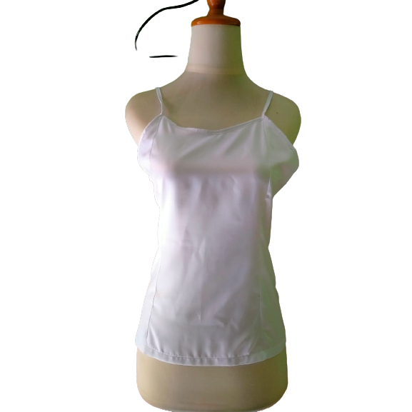 TANKTOP/DALEMAN BROKAT WARNA PUTIH BAHAN SATIN