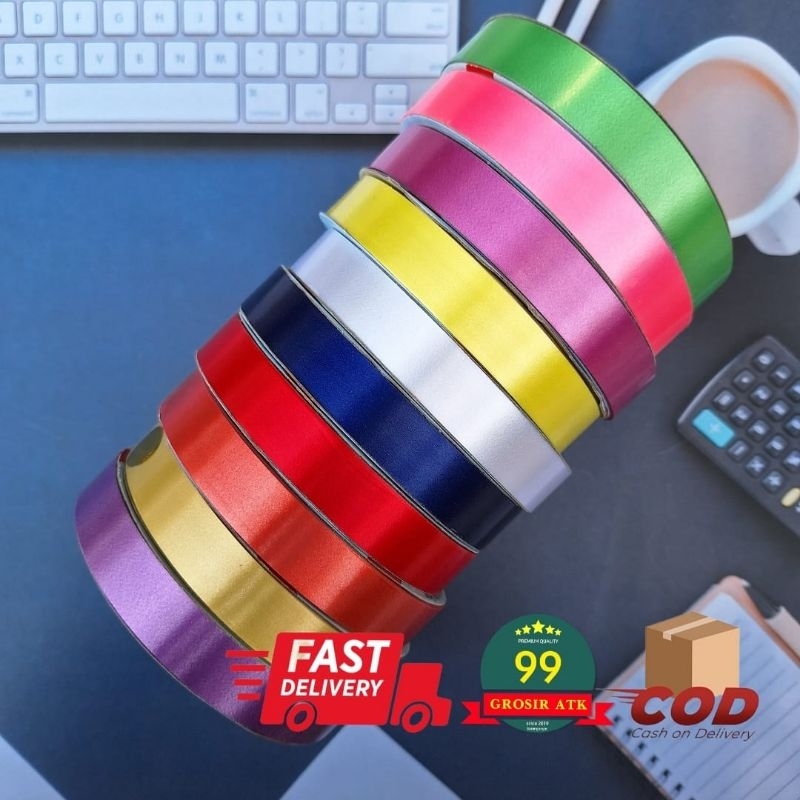 

10 Roll PITA SATIN POLOS 10 Roll -Pita Kado/Pita Warna/Pita Dekorasi