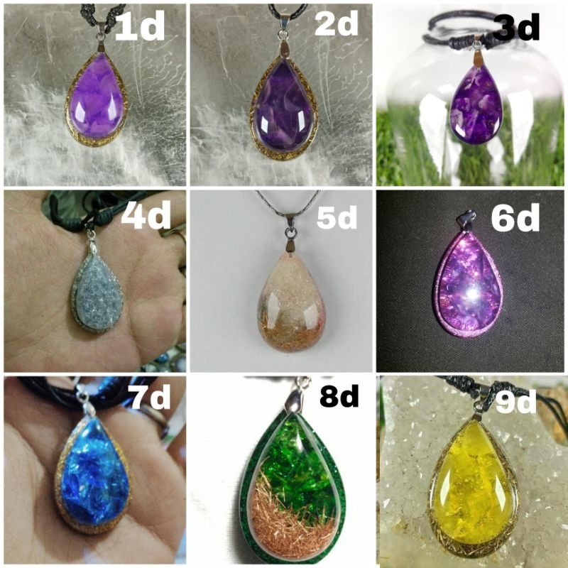 Kalung Orgonite bentuk tetes Liontin Orgonite
