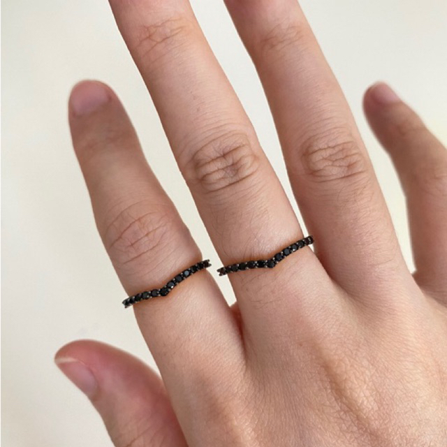 Cincin aurel mata hitam emas asli kadar 375 8k