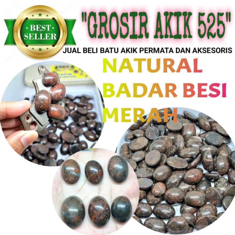 badar besi merah nempel magnet / batu akik badar besi asli natura
