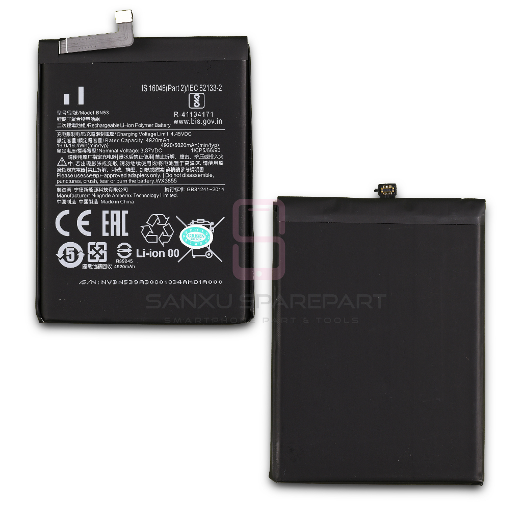 Baterai BN53 Xiaomi Redmi Note 9 Pro - Redmi Note 10 Pro / Battery Batrai Batre