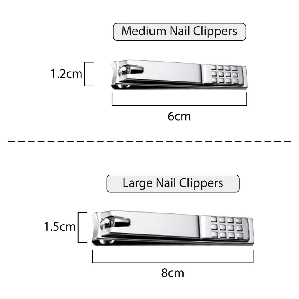 Gunting Kuku Kaki Tangan Stainless Steel Besar Silver Hitam Black Manicure Tajam Medium Large Jumbo Besar