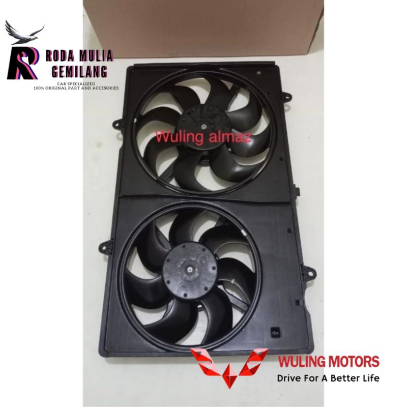 MOTOR FAN EXTRA FAN KIPAS RADIATOR FULLSET SHOUROUD WULING ALMAZ ORIGINAL