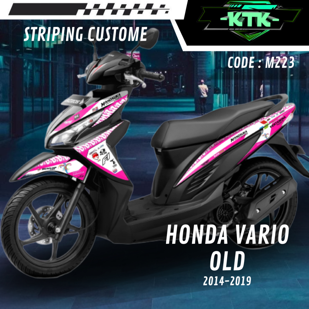 Lis Striping Sticker Variasi Aksesoris List Stiker Pelindung Body Logo Emblem Motor Honda Vario 110 