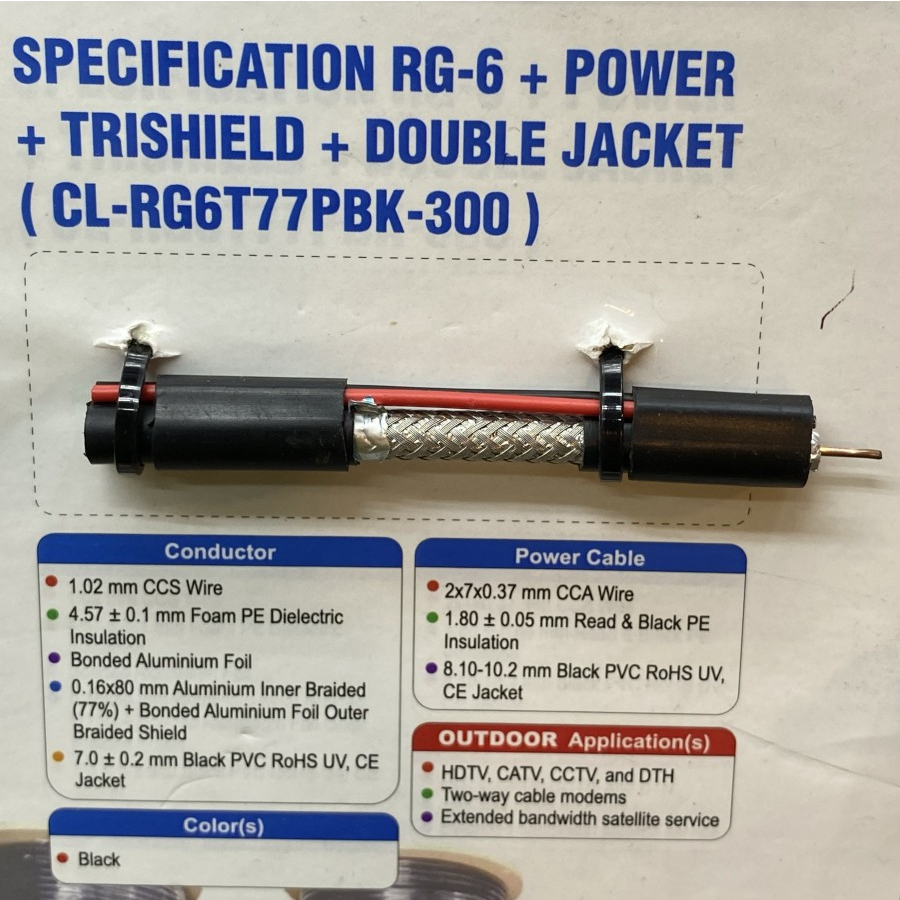 Colan Rg6 double shield spesial outdoor