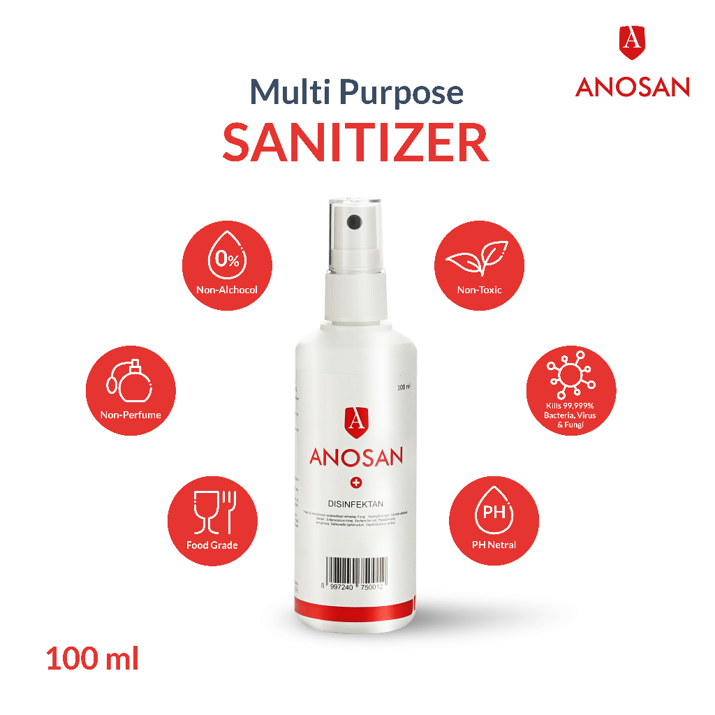Anosan NR HOCL 100 ml Disinfektan dan Sanitizer Non Alkohol (Food Grade)