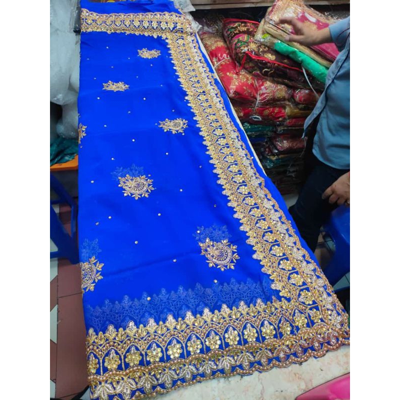 Saree Sari India Premium Bordir 6 Meter Diwali Dipavali Dipawali Pesta Pengantin Pernikahan Perkawin