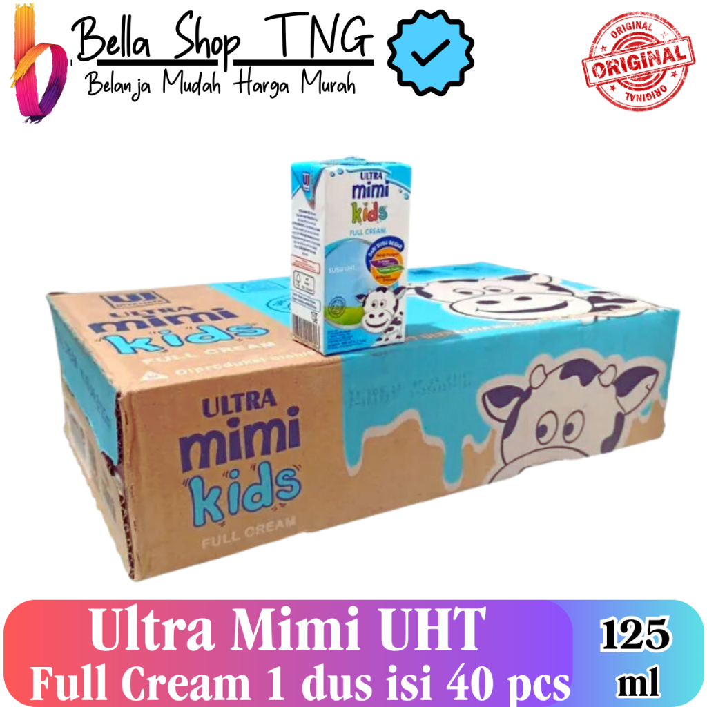 

Ultra Jaya Milk Mimi Rasa Full Cream Susu UHT 125 mL 40 Pcs / 1 Karton