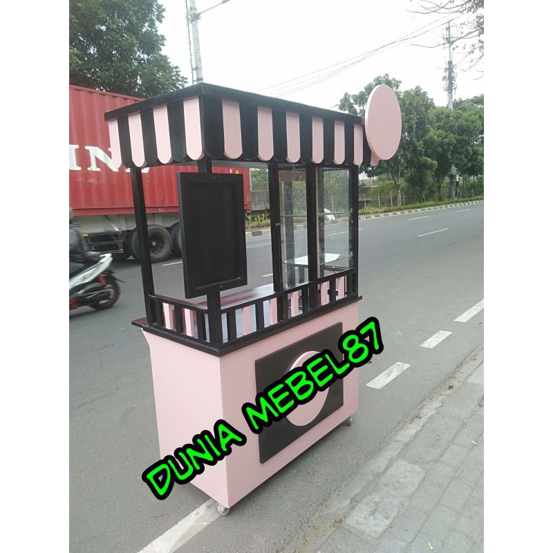 gerobak jati Belanda murah booth kayu jati Belanda booth portabel