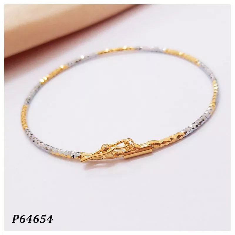 Gelang keroncong model tipis bukaan samping lapis emas Gelang wanita