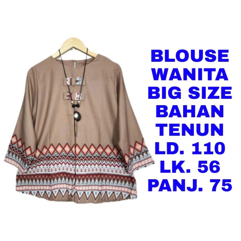 WK BLOUSE TENUN WANITA JUMBO LD. 110 BAJU ATASAN MODEL TERBARU