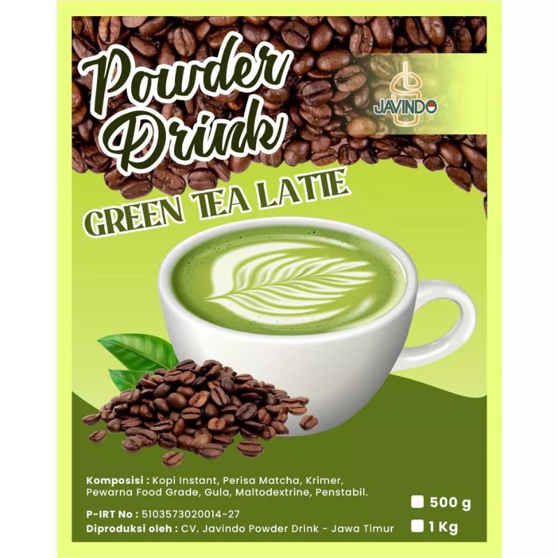 

serbuk minuman grean tea latte