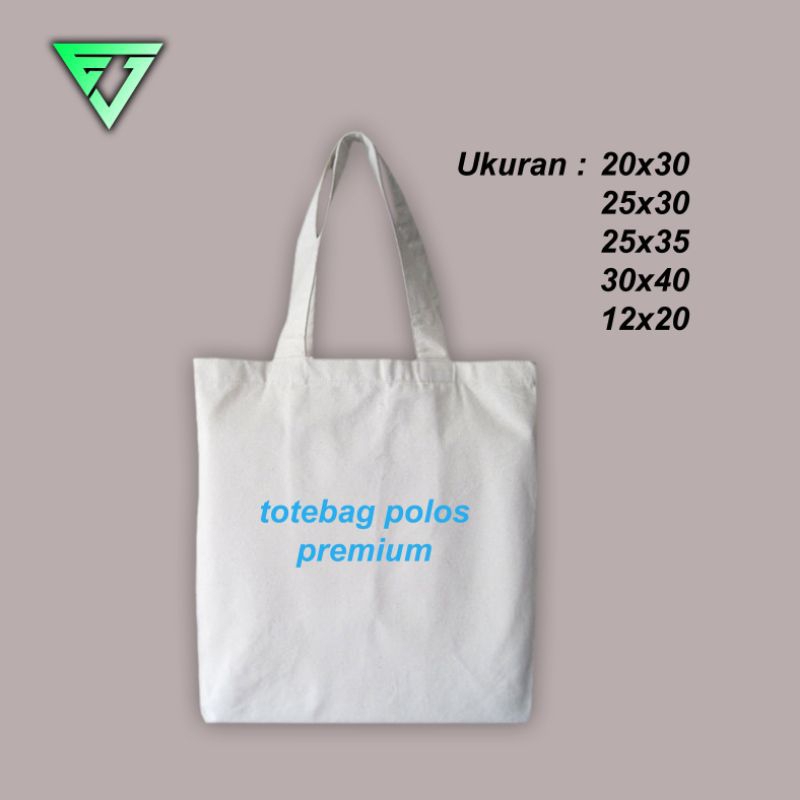 Totebag polos premium | tas kain souvenir | bahan blacu tebal