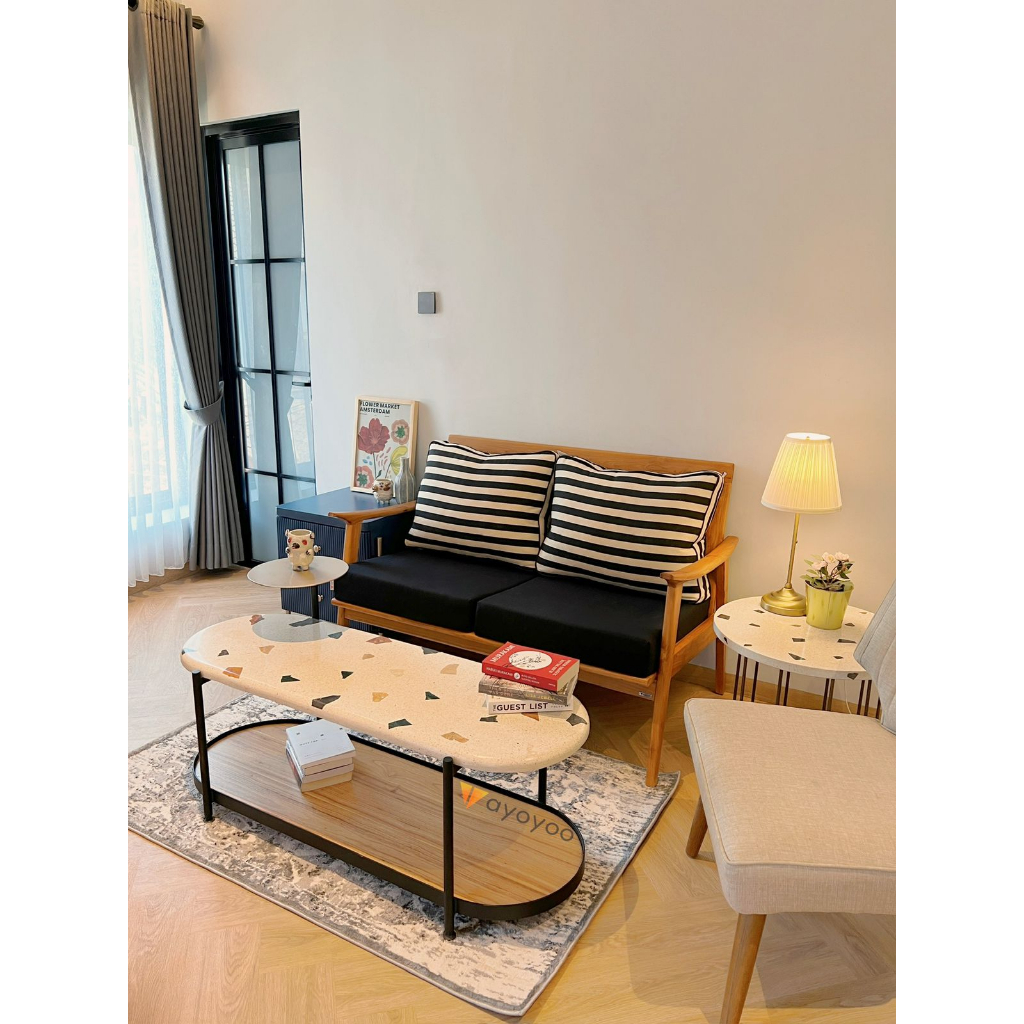 Ayoyoo Mahogany Terazzo Biscoff Table