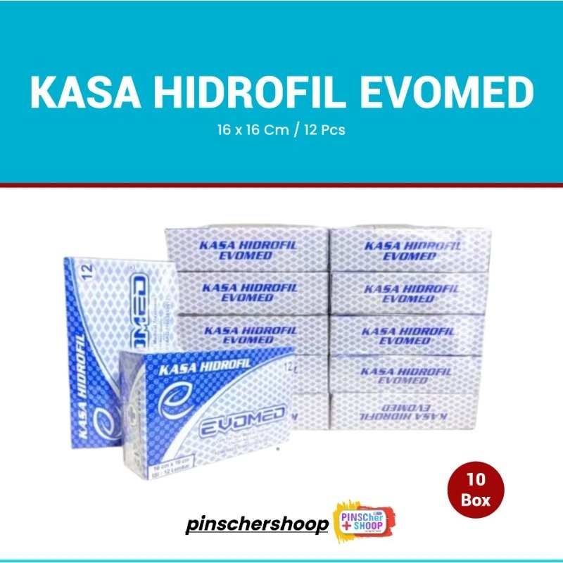 Kasa Hidrofil 16x16 Cm Evomed Kasa Kotak Hidrophile 10 Box / Slop