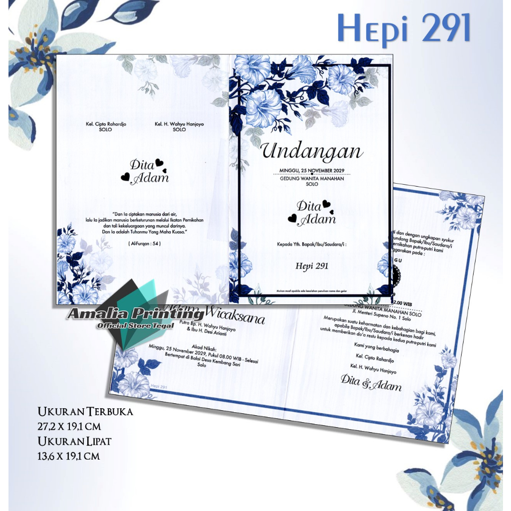 Undangan Pernikahan Simple, Elegan, Murah, Unik, Aesthetic, Rustic, Mewah – Undangan Seri Hepi