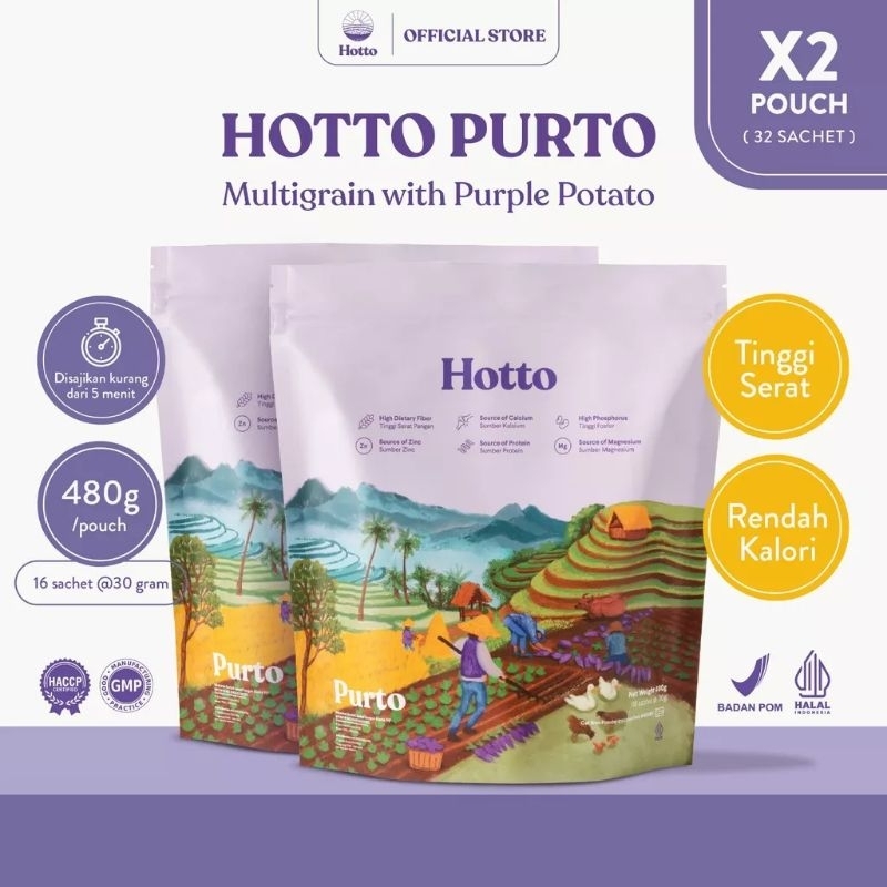 

HOTTO PURTO MULTIGRAIN WITH PURPLE POTATO - 2 POUCH (32 SACHET)