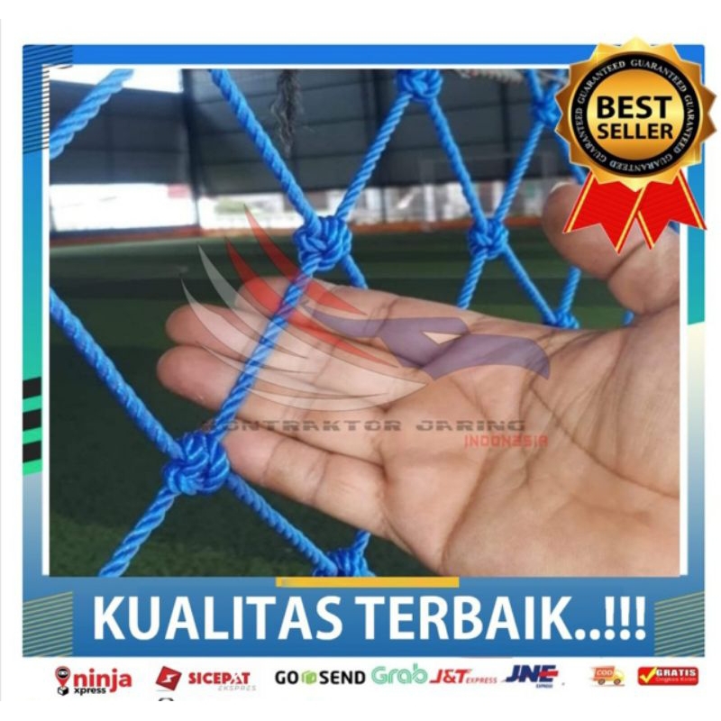 Jaring voly Futsal Tambang 3mm Lubang 8-20Cm