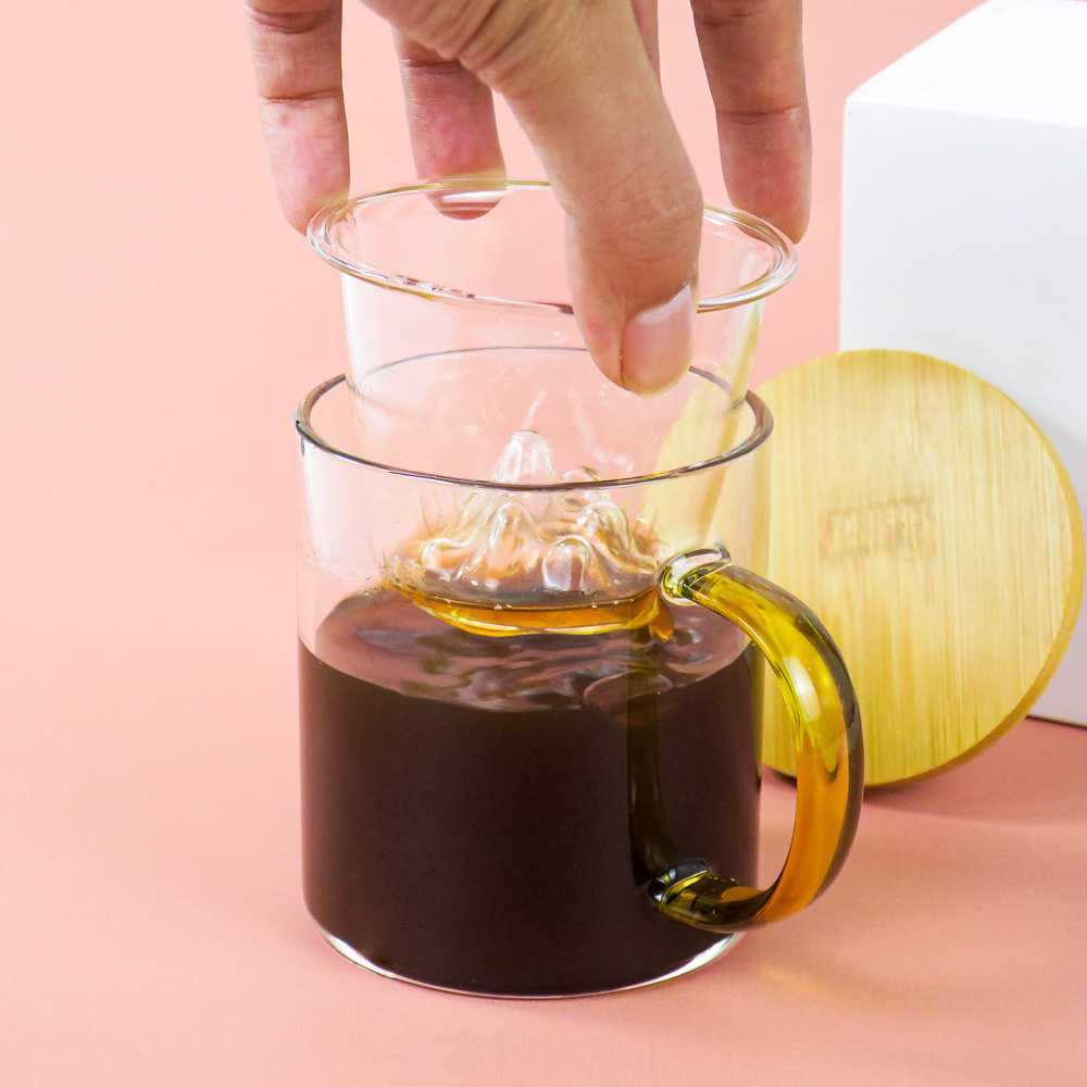 (free packing double kardus aman) Gelas Cangkir Teh Tea Cup Mug with Infuser Filter saringan rempah kopi