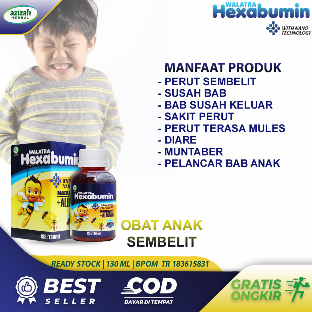 Obat Anak Sembelit Susah Bab Diare Muntaber Pelancar Bab Terasa Sakit
Dan Berdarah Walatra HEXABUMIN Madu Albumin