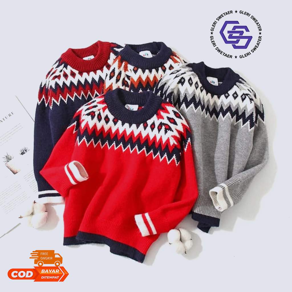 Sweater Anak Laki Laki Atasan Rajut Anak Sweater Anak Gozin Kids Unisex Baju Rajut Anak Tebal