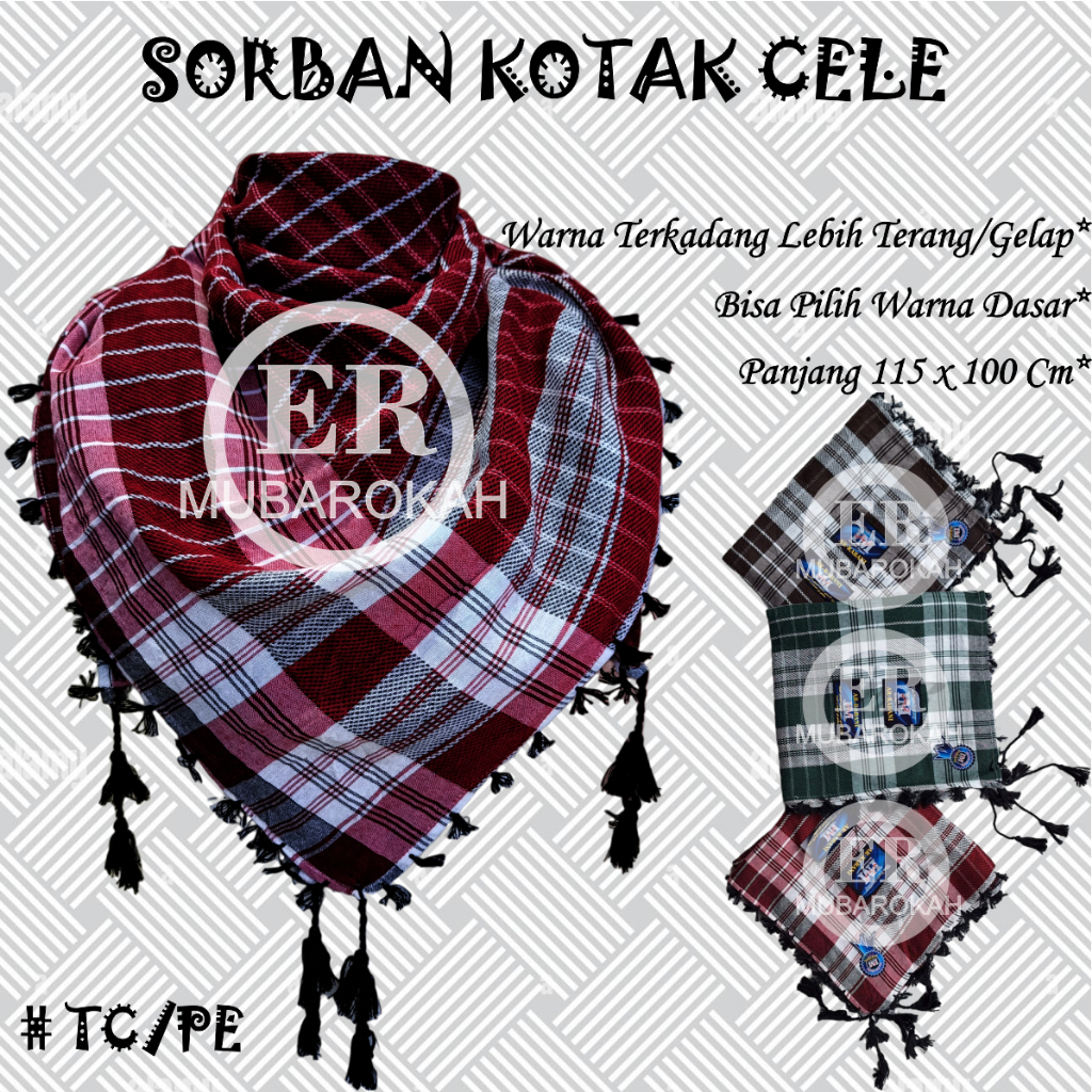 SORBAN ARRABANI CELLE SURBAN HAJI SORBAN MOTIF KOTAK CELLE