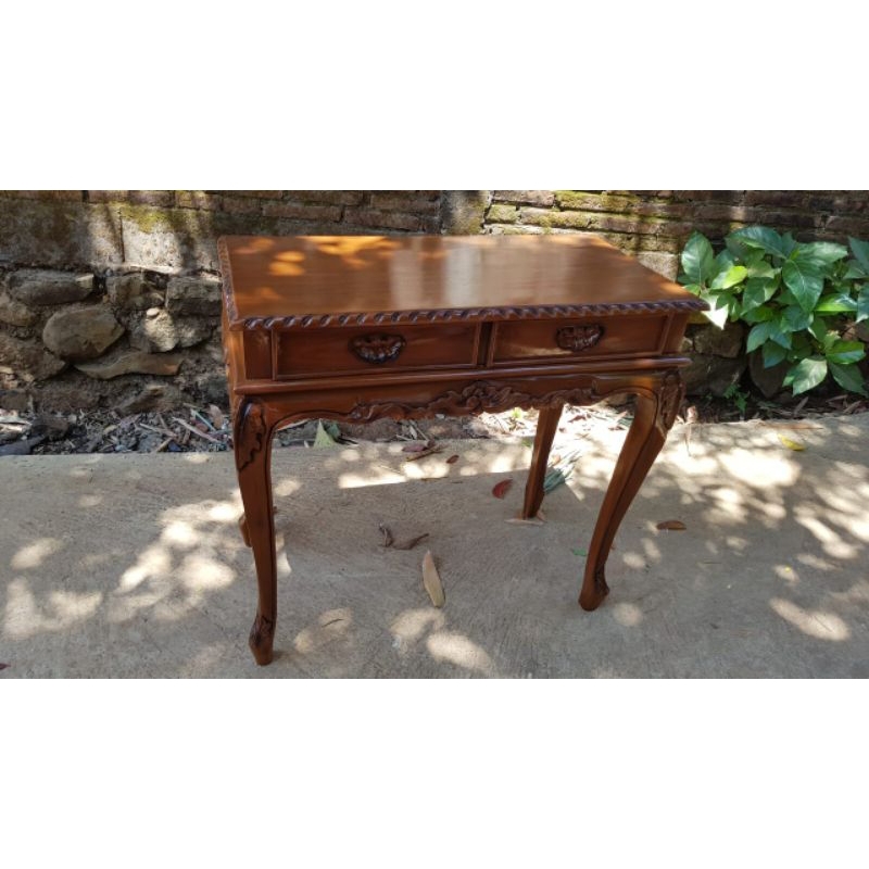 Meja konsul ONGKIR SESUAI APLIKASI SHOPEE laci 2 kayu jati ukir jepara antik murah termurah terlaris