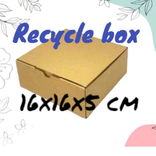 

Kardus packing 16x16x5 cm daur ulang luar polos dalam sablon