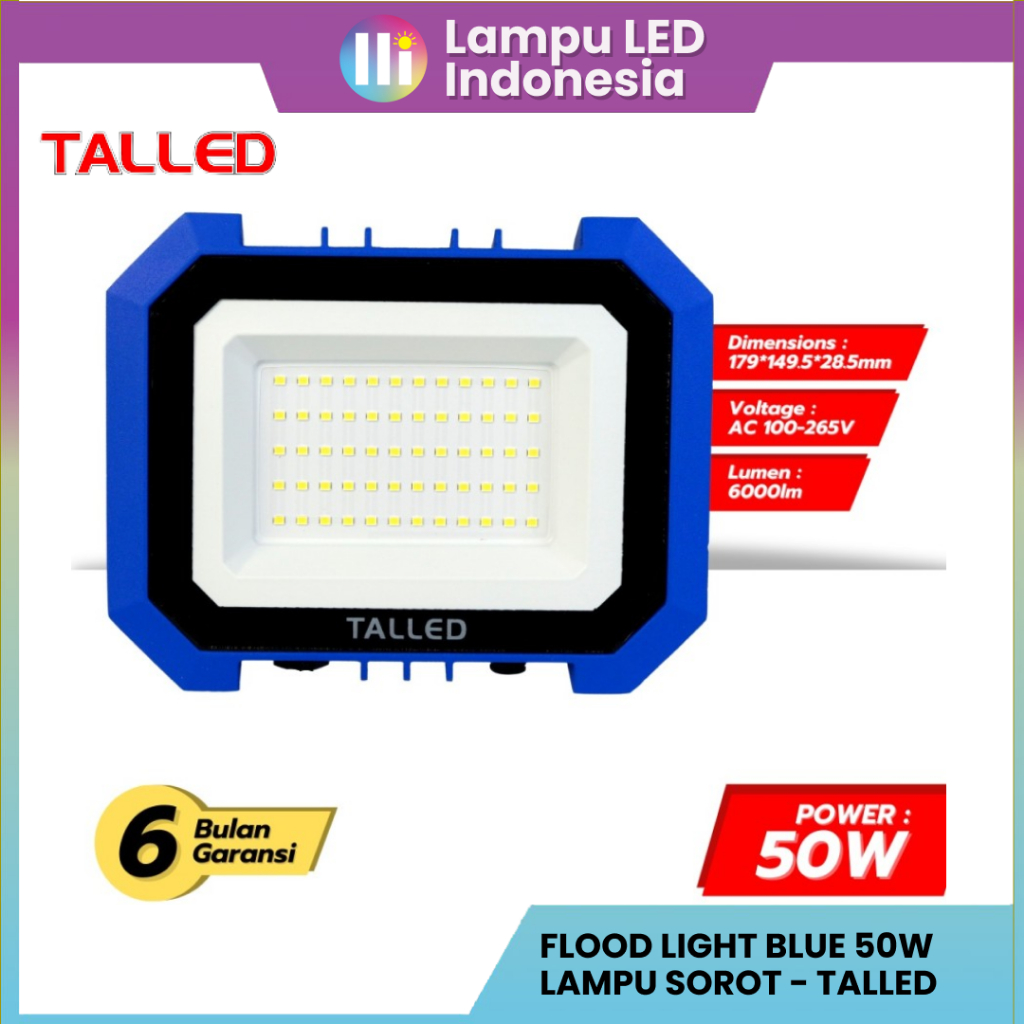 LAMPU SOROT LED SMD 50WATT FLOOD LIGHT TALLED WHITE | WARM WHITE