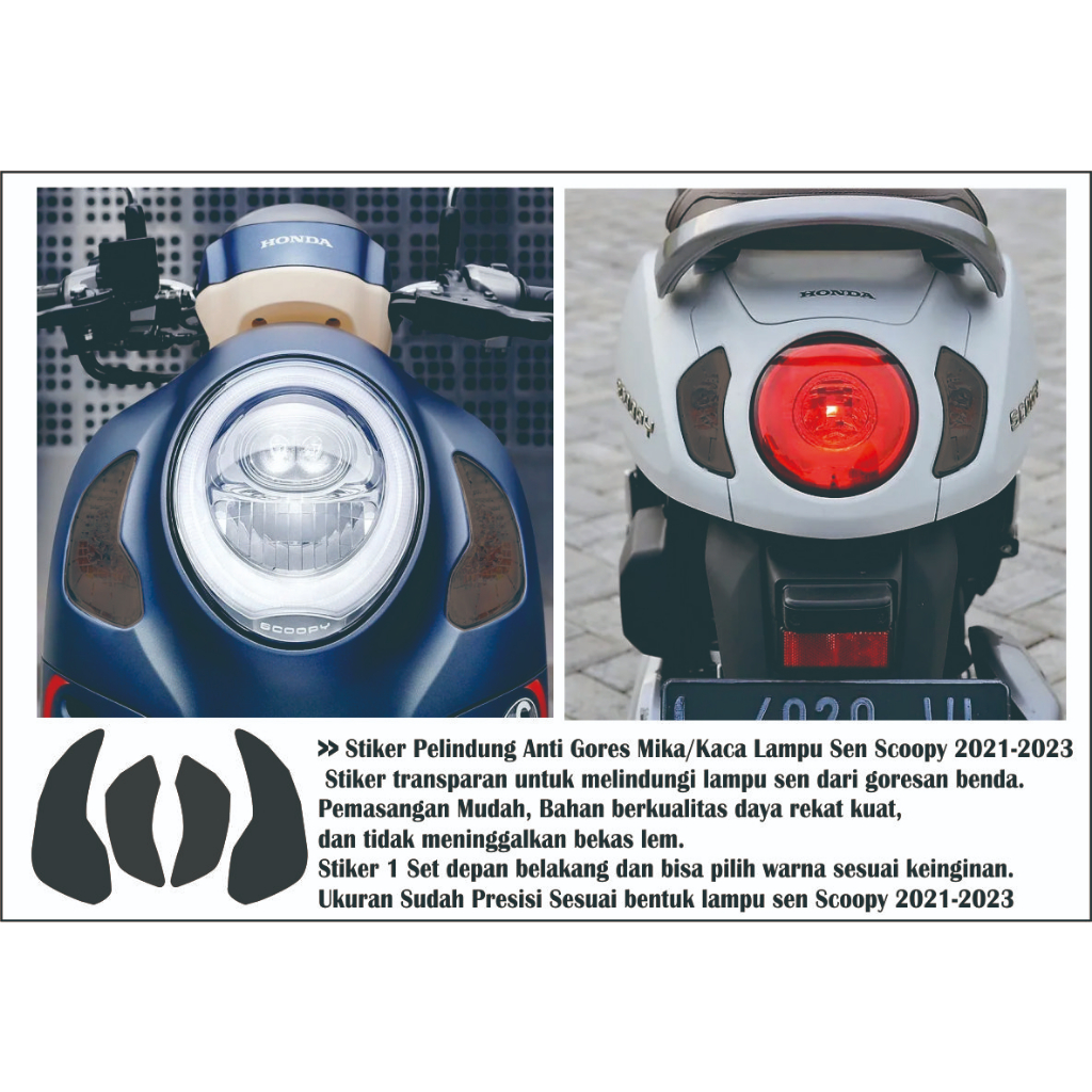 Stiker Lampu Sein Scoopy 2021-2023, Stiker Anti Gores Lampu Sen Scoopy All New 2021-2023, Stiker Tra
