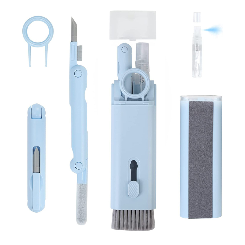 Jovitech 7 in 1 Alat Pembersih Multifungsi Sikat Pembersih Keyboard Komputer Pembersih Layar Ponsel Pena Pembersih Headphone - CT01-CT01 - Blue