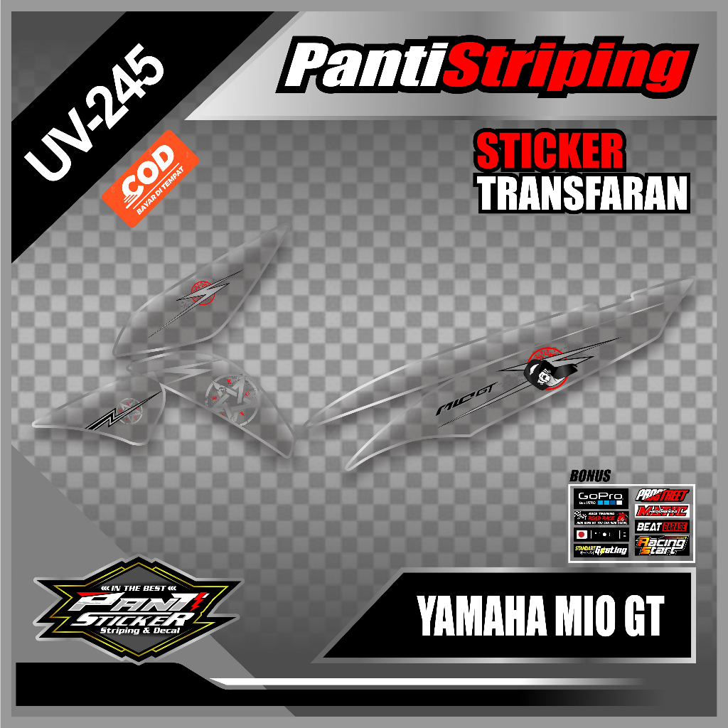 (Bisa COD) Striping Viral Sticker Motor Semifull Yamaha Mio GT Motif Lady Santanic Bahan Transparan 