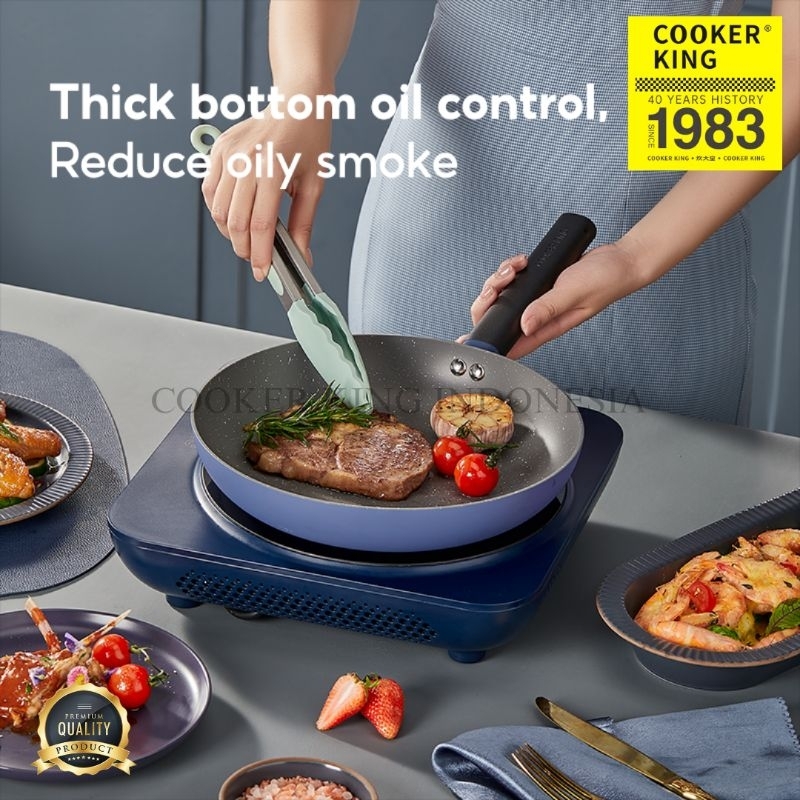 Cooker King Non Stick Frypan 26 cm Granite Coating Premium Serenity Blue Series