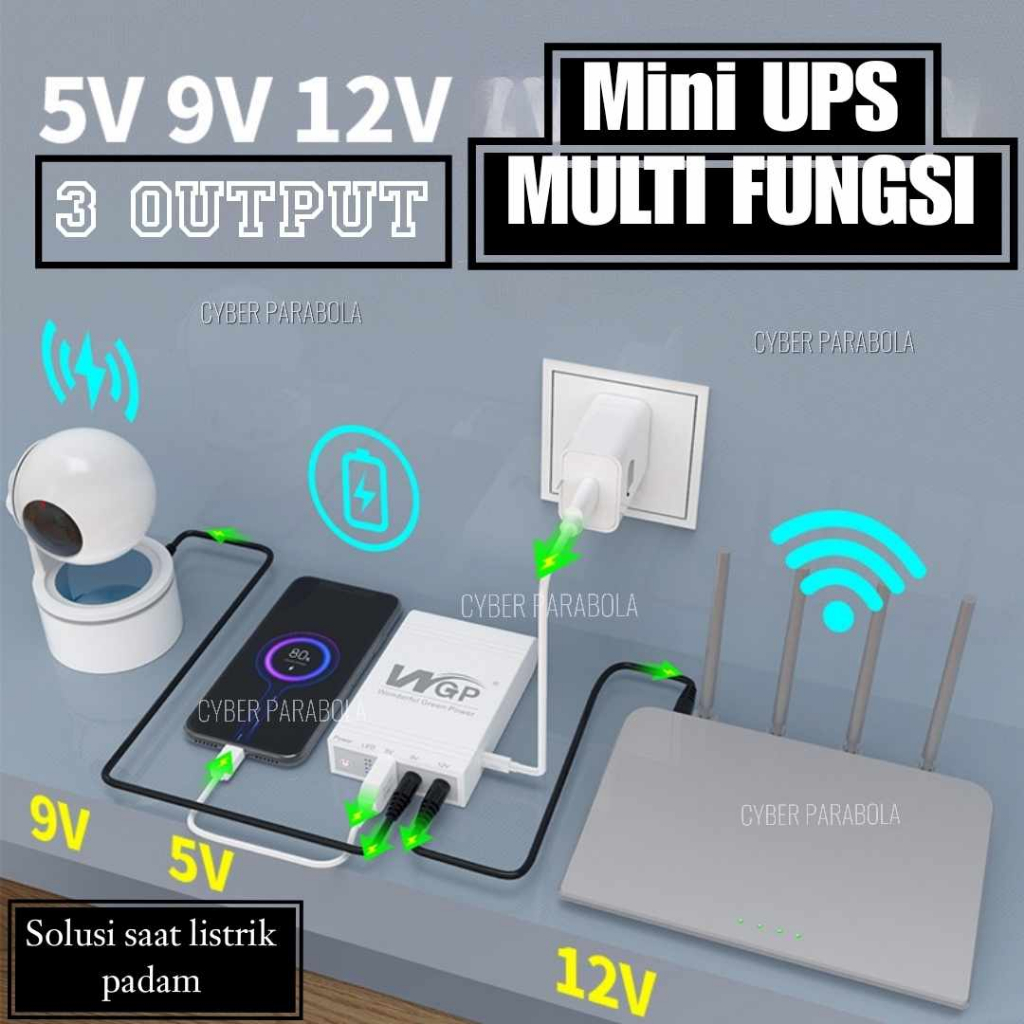 WGP UPS MINI 12V 9V 5V ROUTER WIFI CCTV KAMERA