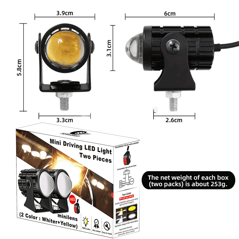 Promo Guncang Zacro Original Lampu Tembak Laser 2 Warna High Low Putih Kuning Waterproof / Lampu Led