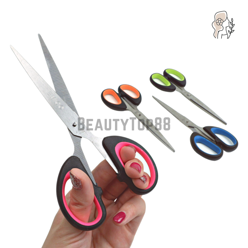 

Gunting Emigo EML-65-BNC Gagang Apel 6" Inch 16 cm / Medium Stainless Steel Scissor Karet Hitam Warna Warni