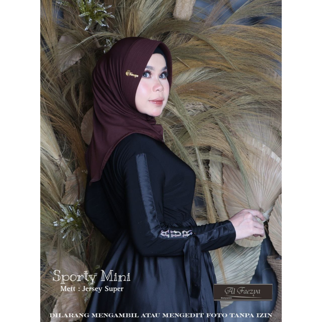 Hijab Sport Mini Jersey /Hijab Olahraga /Hijab Bergo/ Hijab Instan Original AL-FAEZYA