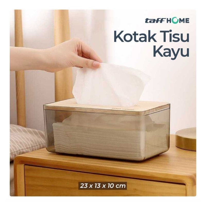 	 Kotak Tisu Tutup Kayu Transfaran Nordic Minimalist Tissue Box Large	